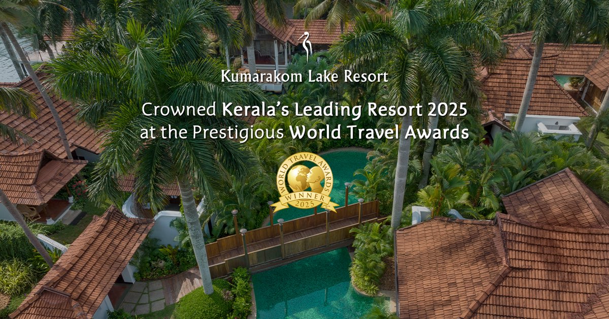 Kumarakom Lake Resort Crowned Kerala's Leading Resort 2025 at the Prestigious World Travel Awards